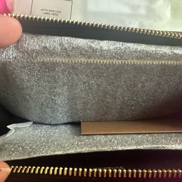 Burberry Ellerby Black Leather Icon Stripe Canvas Zip Around Continental Wallet - Picture 7 of 8